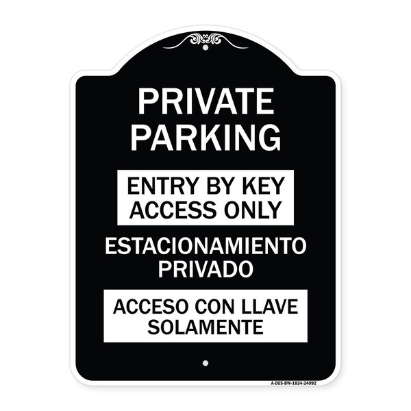 Entry by Key Access Estacionamiento Privado Acceso Con Llave Solamente Alum, 24" H, BW-1824-24092